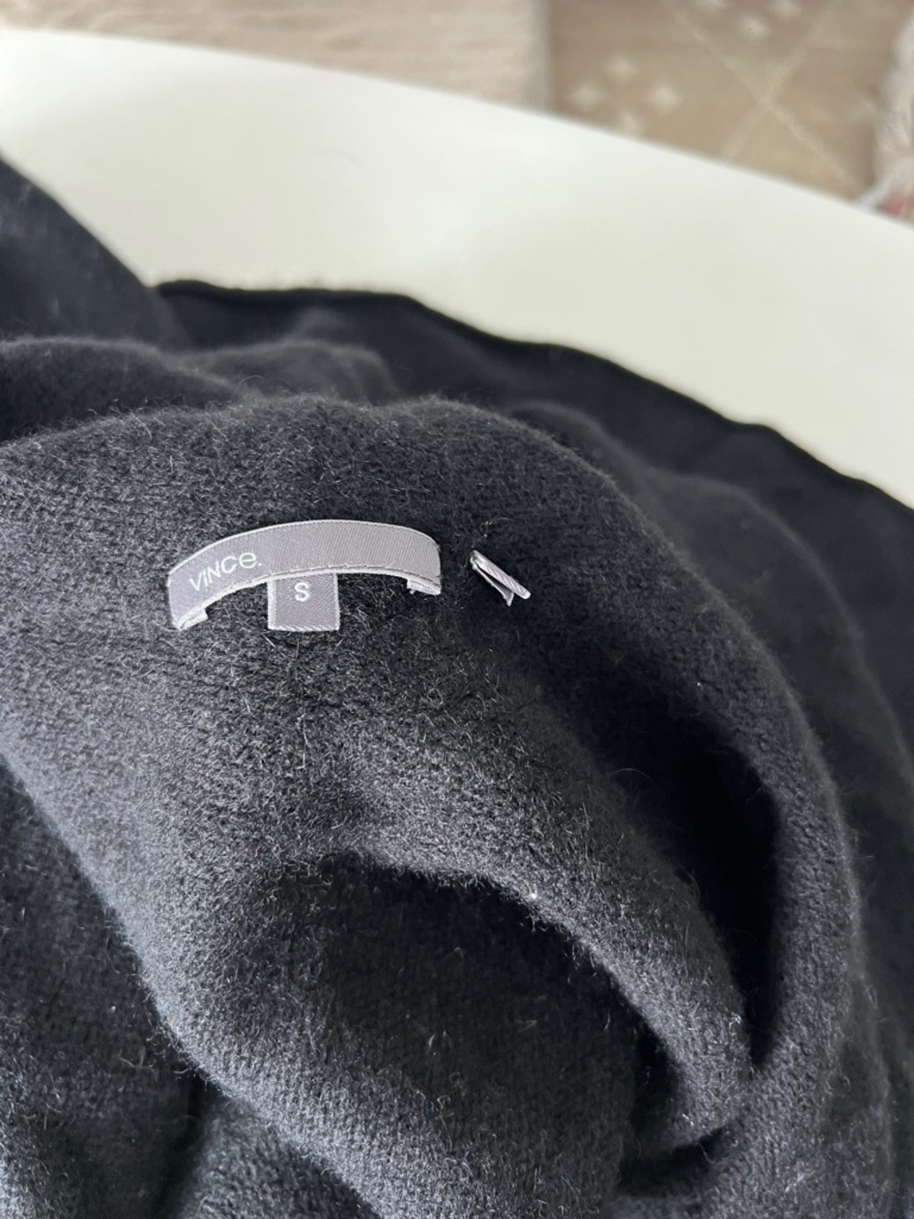 VINCE Black Hooded Cashmere Wool Alpaca Soft Open Relaxed Fit Cardigan Small - Picture 6 of 7